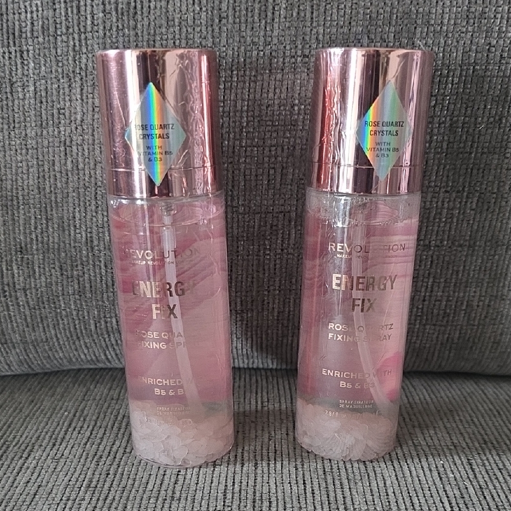 Revolution Energy Fix Rose Quartz Fixing Spray Enriched With B5 & B3, 2 Bottles.